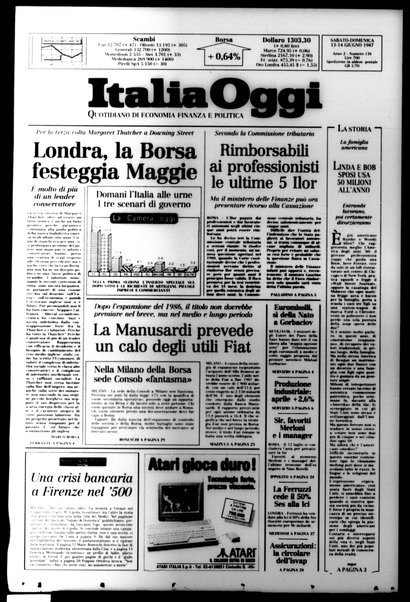 Italia oggi : quotidiano di economia finanza e politica